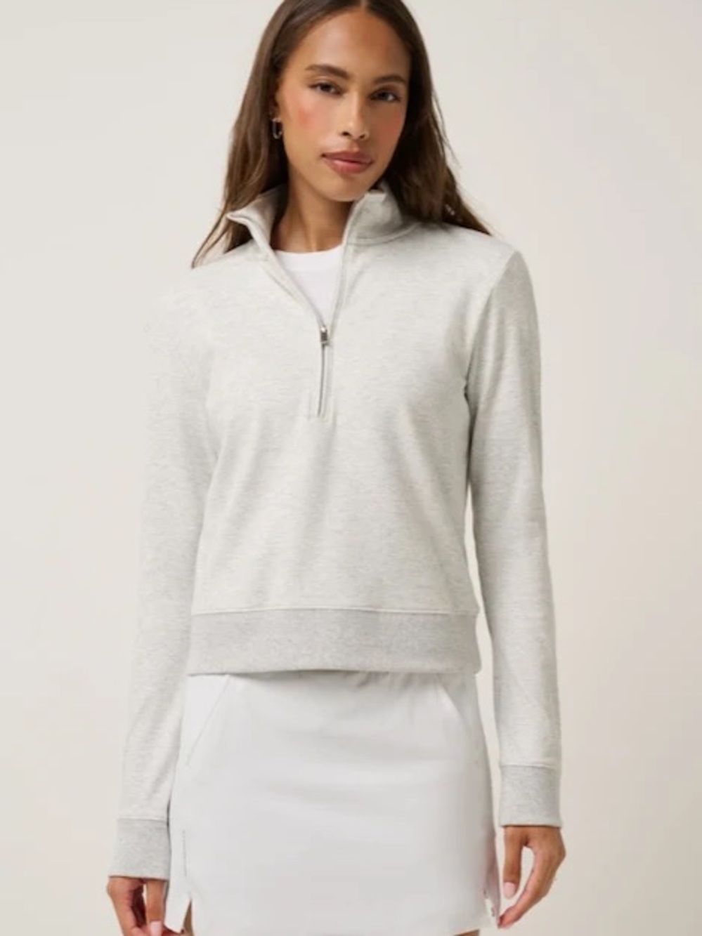 TravisMathew Cloud Fleece Half Zip - Heather Grey sz M